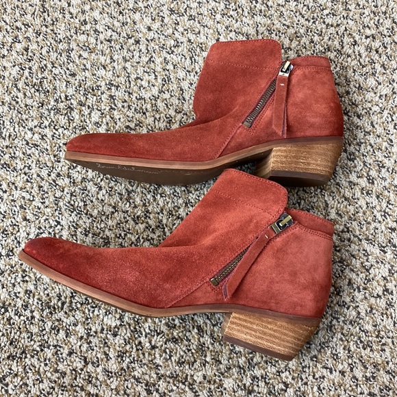 Sam Edelman Rust Red Packer Suede Ankle Bootie - Picture 3 of 10